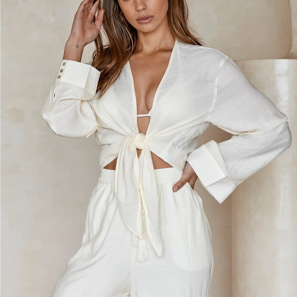 Monday Swimwear white Coverup top